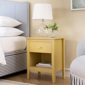 oakham 1 drawer nightstand, rattan yellow